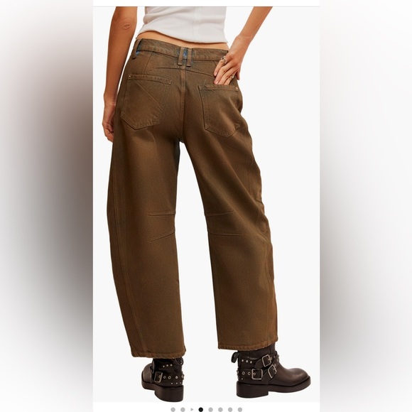 NWT We The Free Good Luck Coated Jeans New Moon Oversized 32 Women - Picture 11 of 11